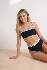 TRENDYOLMİLLA Color Bloklu bralette Covered High Waist Regular Bikini Set