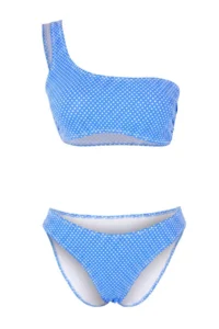 TRENDYOLMİLLA Polka Dot Patterned One Shoulder Covered Regular Waist Regular Bikini Set - Image 4