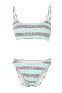 TRENDYOLMİLLA Striped Strapless Covered Accessory Detailed Regular Waist Regular Bikini Set - Image 4