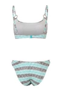 TRENDYOLMİLLA Striped Strapless Covered Accessory Detailed Regular Waist Regular Bikini Set - Image 5