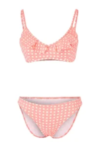 TRENDYOLMİLLA Puantiye Patterned Triangle Covered Frilly Regular Waist Regular Bikini Set - Image 3