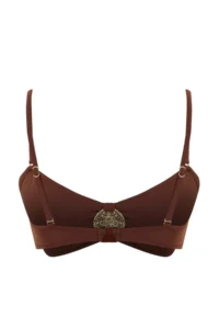 TRENDYOLMİLLA Brown Accessory Covered Chlora&Water Resistant LONG Lasting LYCRA® Bikini Top - Image 6