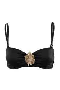 TRENDYOLMİLLA Black Strapless Covered Casting Bikini Top - Image 5