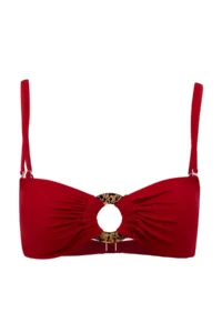 TRENDYOLMİLLA Red bralette Accessory Detailed Covered Basic Bikini Top - Image 4