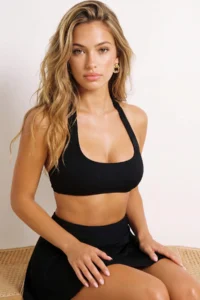 TRENDYOLMİLLA Black Barbell Collar Covered Bikini Top