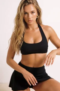 TRENDYOLMİLLA Black Barbell Collar Covered Bikini Top - Image 2
