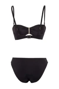 TRENDYOLMİLLA Black Strapless Covered with accessories Bikini Top - Image 2