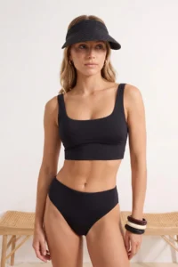 TRENDYOLMİLLA Black bralette Covered Bikini Top