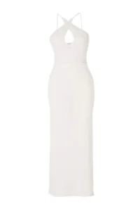 TRENDYOLMİLLA Ecru Knitwear Maxi Low-cut back Beach Dress - Image 5