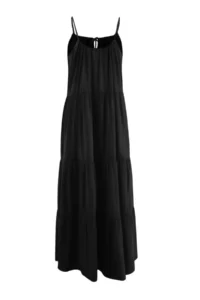 TRENDYOLMİLLA Black Weaving Maxi Slit Detailed Beach Dress - Image 6