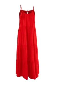 TRENDYOLMİLLA Pomegranate Blossom Weaving Maxi Slit Detailed Beach Dress - Image 6