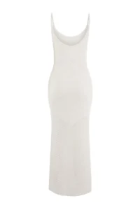 TRENDYOLMİLLA Ecru Knitting Maxi V-neck Beach Dress - Image 5