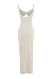 TRENDYOLMİLLA Ecru Knitwear Cellular Maxi Cut Out Detailed Beach Dress - Image 5