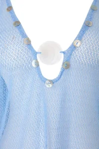 TRENDYOLMİLLA Mavi Knitting Mini Accessory Detailed Mesh Beach Dress - Image 4