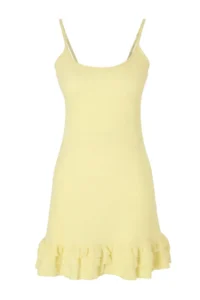 TRENDYOLMİLLA Yellow Printed A-line Midi Knitting 98% Polyester,2% Elastane Dress