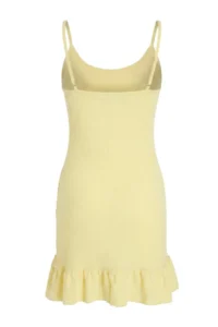 TRENDYOLMİLLA Yellow Printed A-line Midi Knitting 98% Polyester,2% Elastane Dress - Image 2