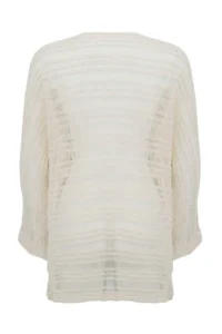TRENDYOLMİLLA Ecru Knitwear Super Mini Boat Neck Beach Dress - Image 5