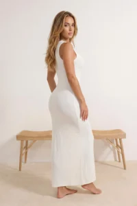 TRENDYOLMİLLA Ecru Knitwear Maxi Accessory Detailed Barbell Collar Beach Dress - Image 3