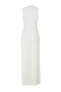 TRENDYOLMİLLA Ecru Knitwear Maxi Accessory Detailed Barbell Collar Beach Dress - Image 6