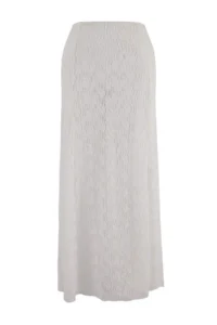 TRENDYOLMİLLA Ecru Knitting Maxi Lace Beach Skirt - Image 5