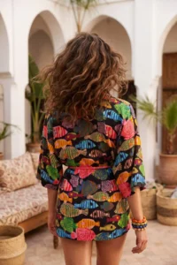 TRENDYOLMİLLA Su Six Patterned Weaving 100% Cotton Beach Kimono & Kaftan - Image 3