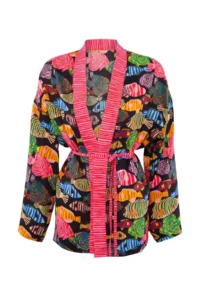 TRENDYOLMİLLA Su Six Patterned Weaving 100% Cotton Beach Kimono & Kaftan - Image 4