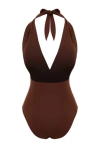 TRENDYOLMİLLA Brown Casting Accessory Covered Chlora&Water Resistant LONG Lasting LYCRA®  Swimsuit - Image 7