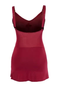 TRENDYOLMİLLA Burgundy Belted Accessory Detailed Binding Detailed V-neck Covered Skirt Swimsuit - Image 7
