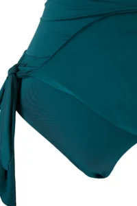 TRENDYOLMİLLA Petrol Belted Accessory Detailed Binding Detailed V-neck Covered Skirt Swimsuit - Image 6