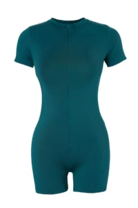 TRENDYOLMİLLA Petrol Surfer Covered Zipper Detailed Basic Shorts Swimsuit - Image 5