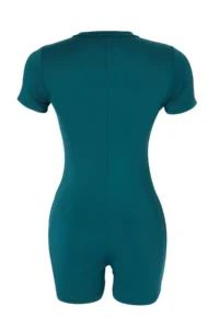 TRENDYOLMİLLA Petrol Surfer Covered Zipper Detailed Basic Shorts Swimsuit - Image 6