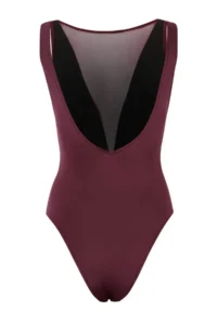 TRENDYOLMİLLA Plum Mesh Detailed Barbell Collar Covered brazilian Swimsuit - Image 5