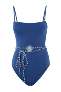 TRENDYOLMİLLA Dark Navy with accessories Strapless Covered Regular Swimsuit - Image 5