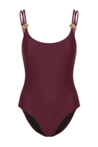 TRENDYOLMİLLA Plum Square Neck Covered with accessories Regular Swimsuit - Image 4