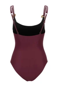 TRENDYOLMİLLA Plum Square Neck Covered with accessories Regular Swimsuit - Image 5