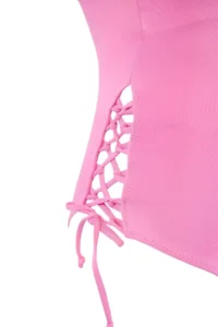 TRENDYOLMİLLA Pink Strapless Covered Piped Regular Swimsuit - Image 5