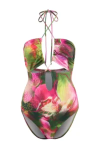 TRENDYOLMİLLA flower patterned Strapless Covered Cut Out Detailed Regular Swimsuit - Image 5