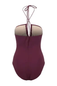 TRENDYOLMİLLA Plum Strapless Covered Cut Out Detailed Regular Swimsuit - Image 5
