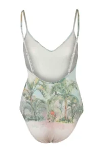 TRENDYOLMİLLA View Patterned Simli V-neck Covered Low-cut back Regular Swimsuit - Image 7