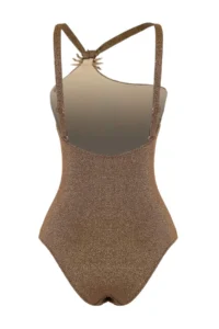 TRENDYOLMİLLA Brown Glitter One Shoulder Covered Casting with accessories Regular Swimsuit - Image 6