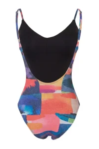 TRENDYOLMİLLA Abstract Patterned Simli V-neck Covered Regular Swimsuit - Image 7