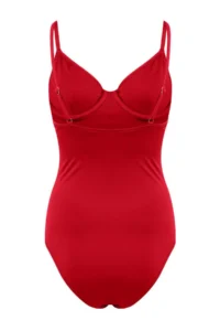 TRENDYOLMİLLA Red balconette Covered Regular Basic Swimsuit - Image 5