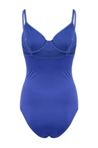 TRENDYOLMİLLA Saks Blue balconette Covered Regular Basic Swimsuit - Image 5