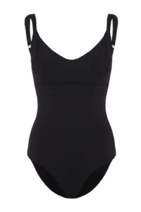 TRENDYOLMİLLA Black Triangle Covered Ruffle Detailed Swimsuit - Image 5