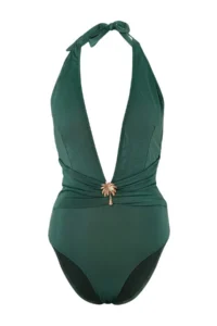 TRENDYOLMİLLA Emerald Green Covered with accessories Chlora&Water Resistant LONG Lasting LYCRA® Swimsuit - Image 5