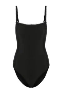 TRENDYOLMİLLA Black Square Neck Covered Shirred Regular Swimsuit - Image 4