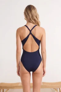 TRENDYOLMİLLA Black V-neck Low-cut back Swimsuit - Image 4
