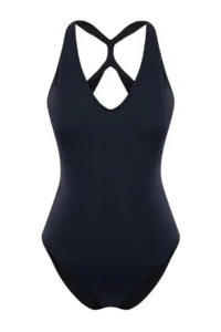 TRENDYOLMİLLA Black V-neck Low-cut back Swimsuit - Image 5