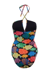TRENDYOLMİLLA Su Six Patterned Strapless Covered Shirred Regular Swimsuit - Image 7