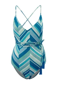 TRENDYOLMİLLA Geometric Patterned Simli textured Binding Detailed Regular Swimsuit - Image 4